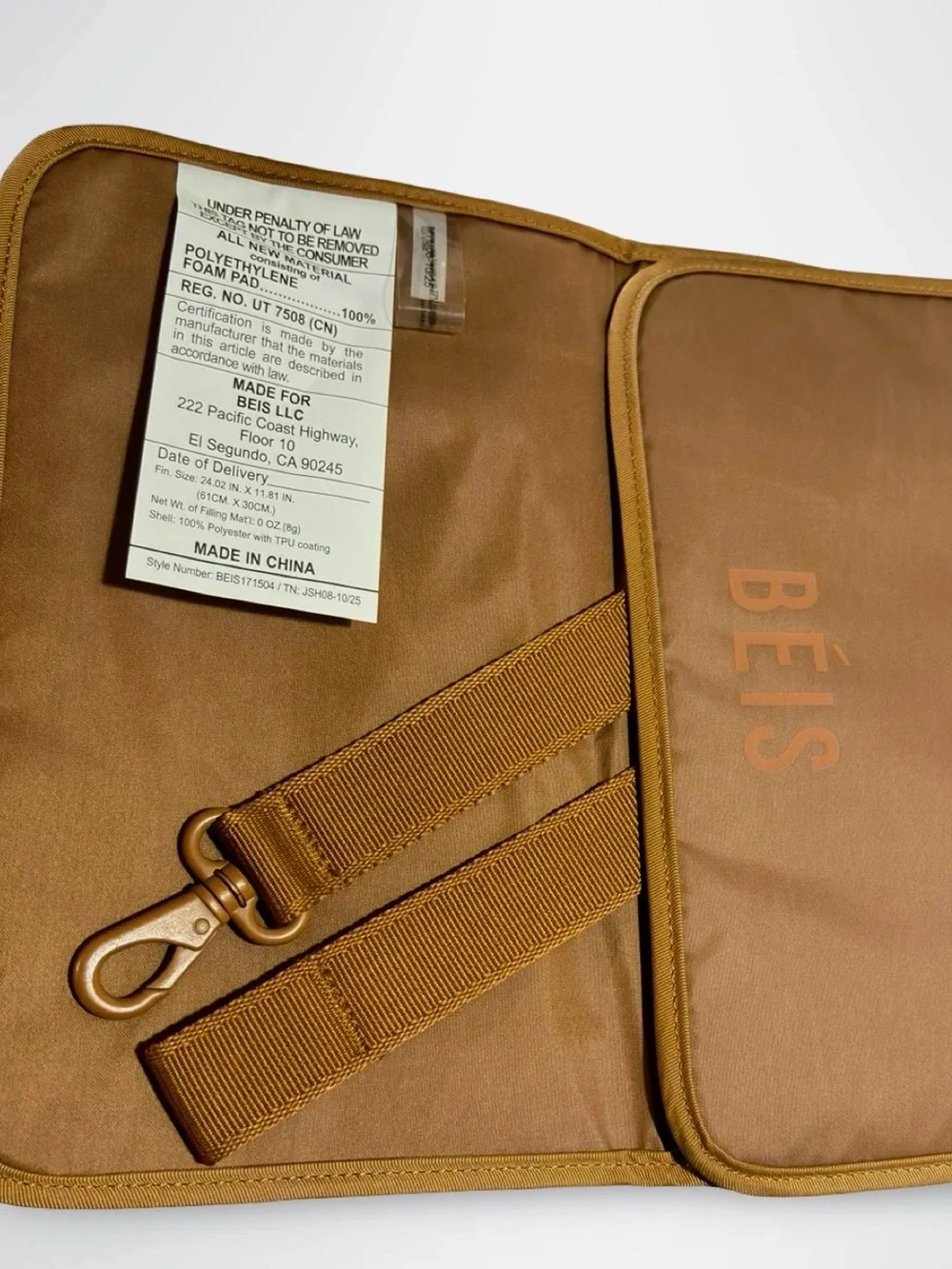 BÉIS Portable Baby Changing Mat Pad Tan Beige Travel Diaper Station